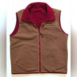 Pendleton Vest Men's XL Reversible Fleece Red Brown Full Front Zip Logos